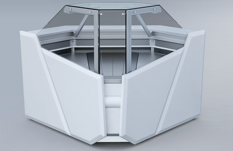 Witryna narożna chłodnicza   SAMOS NW90