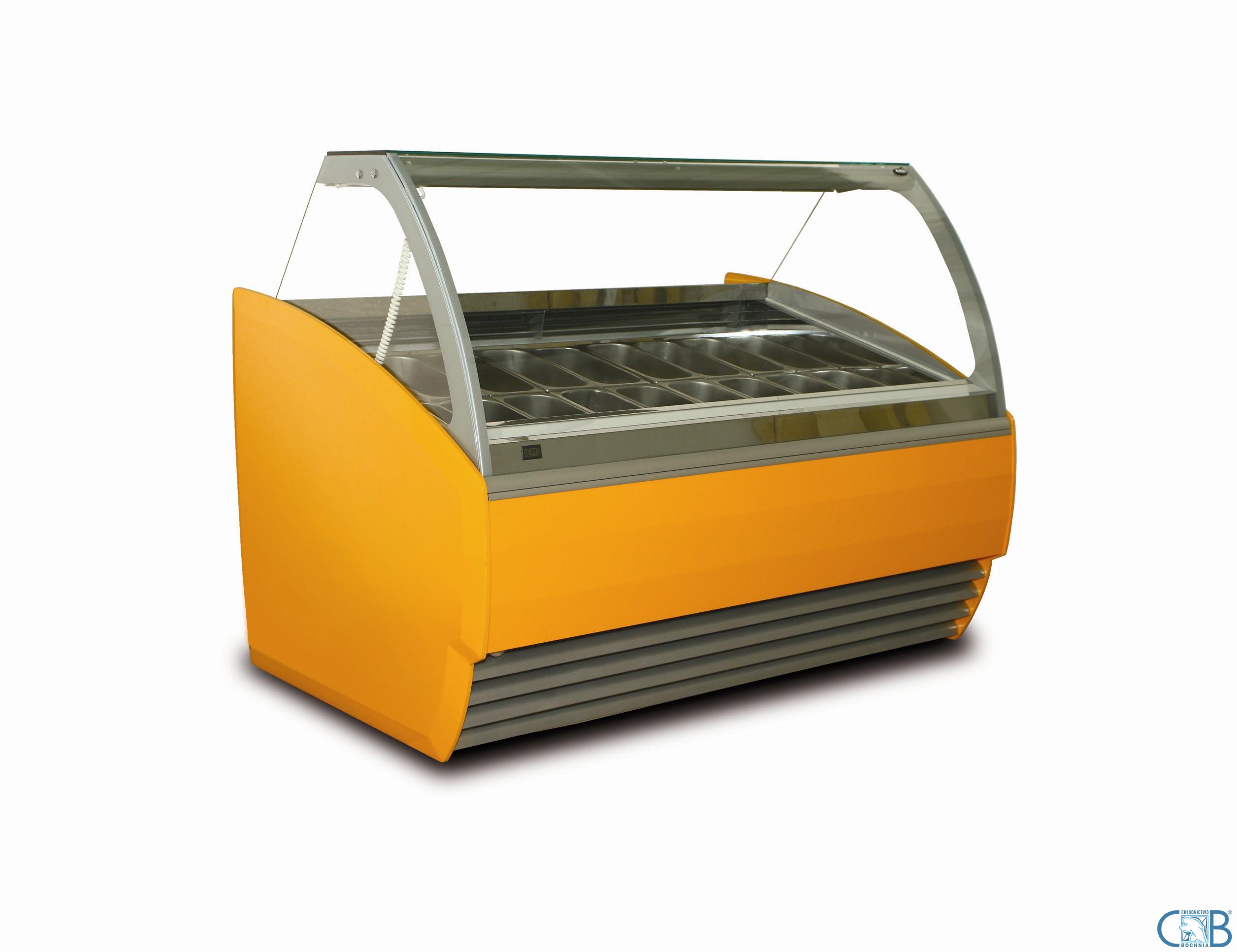 Konserwator do lodów Juka BISCOTTI TL - 24 kuwety, szyba przednia na teleskopie