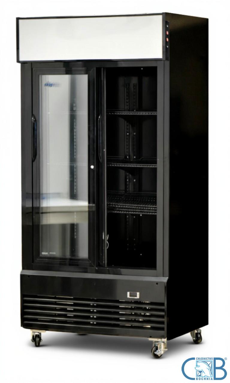 Energooszczędna Witryna chłodnicza przeszklona czarna 800L   LG 800S BLACK  drzwi przesuwane  100 cm