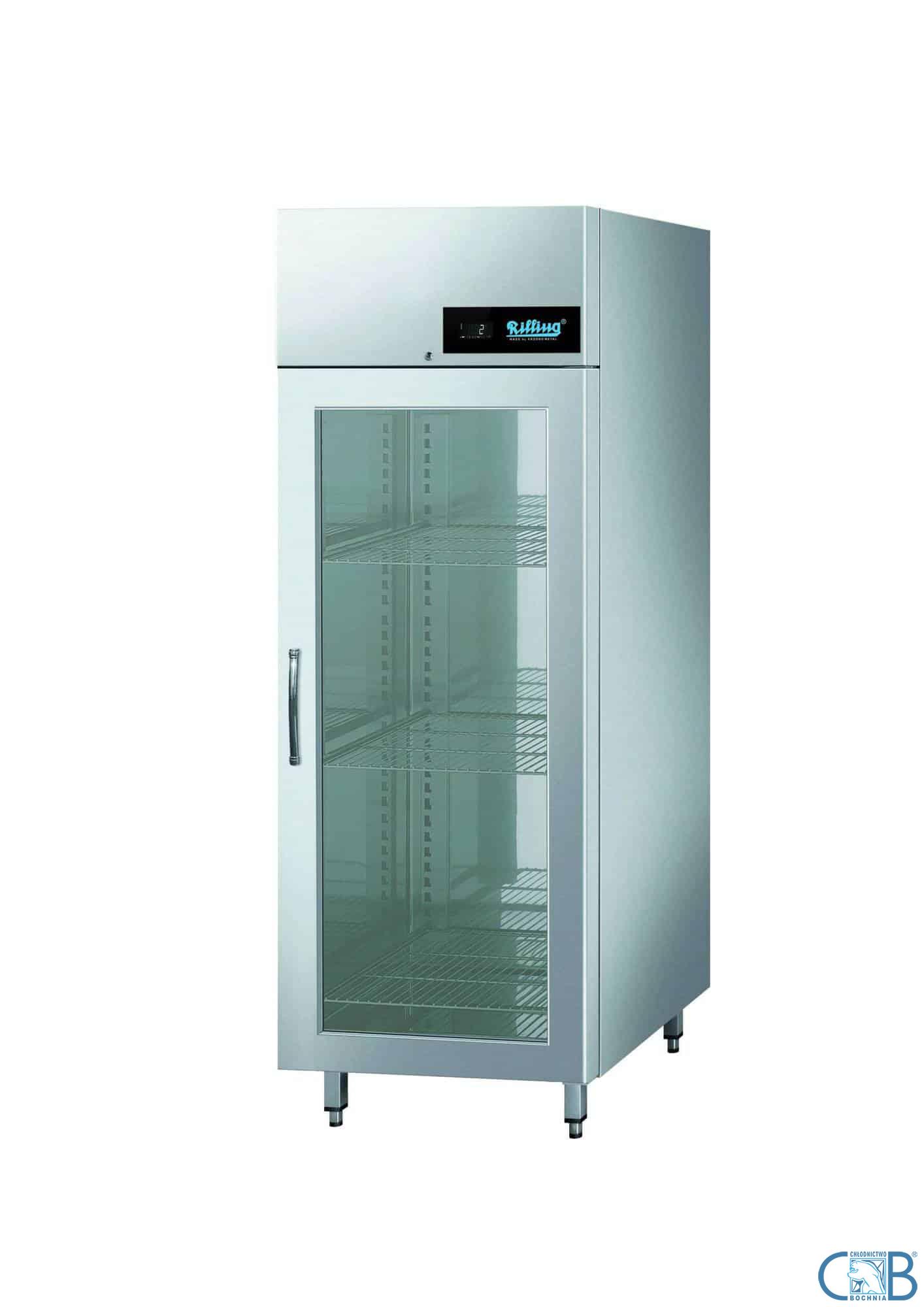 SZAFA CHŁODNICZA PRZESZKLONA NIERDZEWNA PREMIUM RILLING 695x810x2020mm, 1,55 kWh/24h