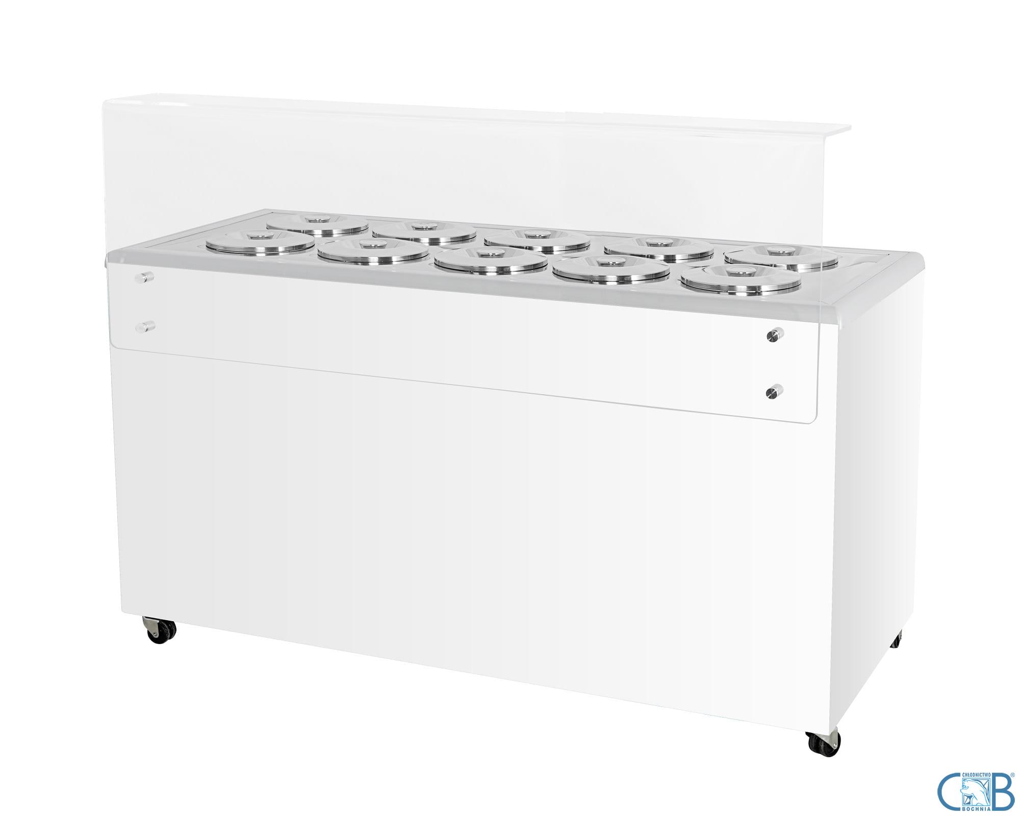 Dystrybutor do lodów | witryna do lodów | konserwator | retro | 10 tub | okrągłe kuwety | 1503x670x895 mm | GELATO POZETTI 10