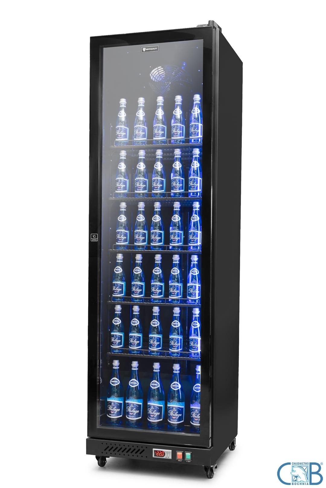 Szafa chłodnicza przeszklona czarna RQ380FC | 552x610x1918 mm | 380 l