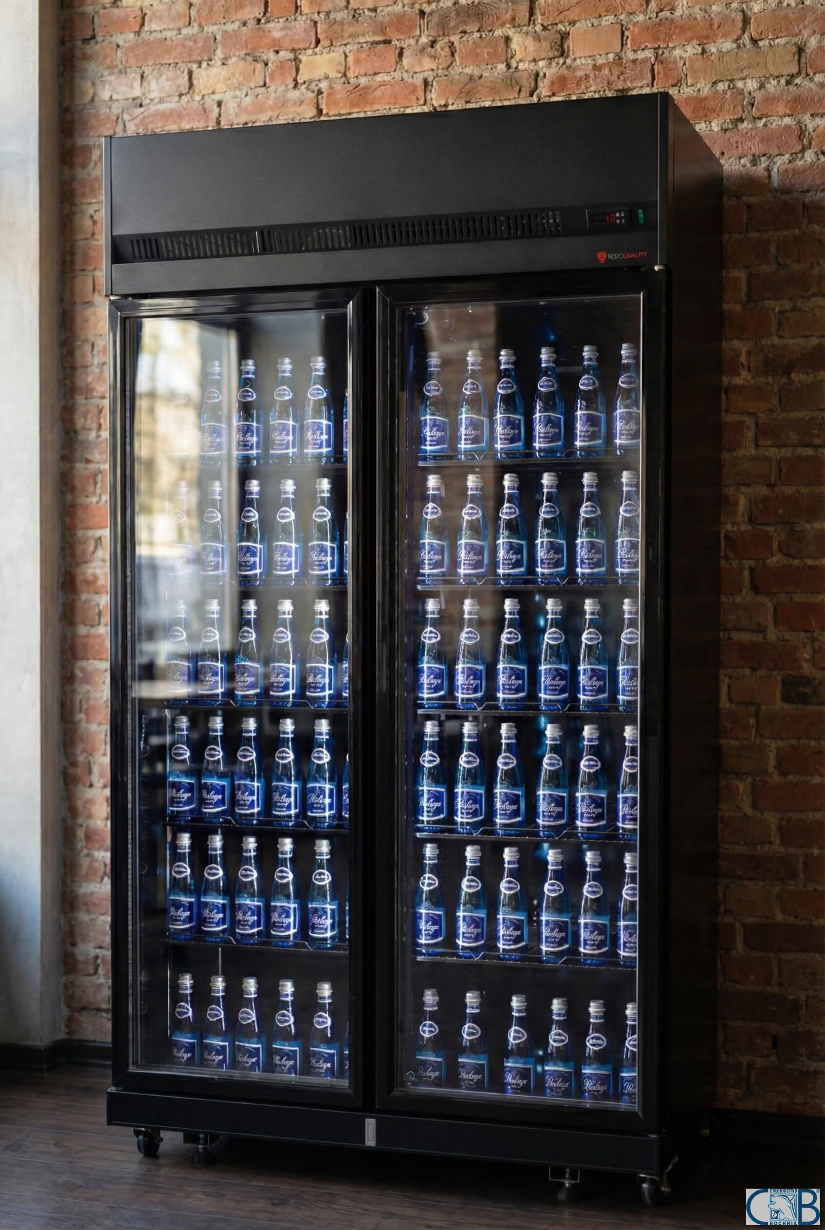 Szafa chłodnicza 2-drzwiowa przeszklona Resto Quality RQ770-BLACK | drzwi skrzydłowe | czarna | 1100x635x2000 mm | 770 l