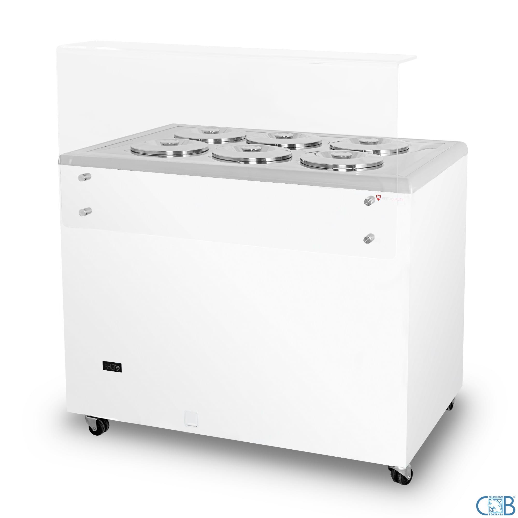 Dystrybutor do lodów | witryna do lodów | konserwator | retro | 6 tub | okrągłe kuwety | 1063x670x895 mm | GELATO POZETTI 6