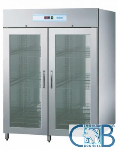 SZAFA MROŹNICZA PRZESZKLONA NIERDZEWNA PREMIUM RILLING LINIA 1300, 1390X810X2020mm