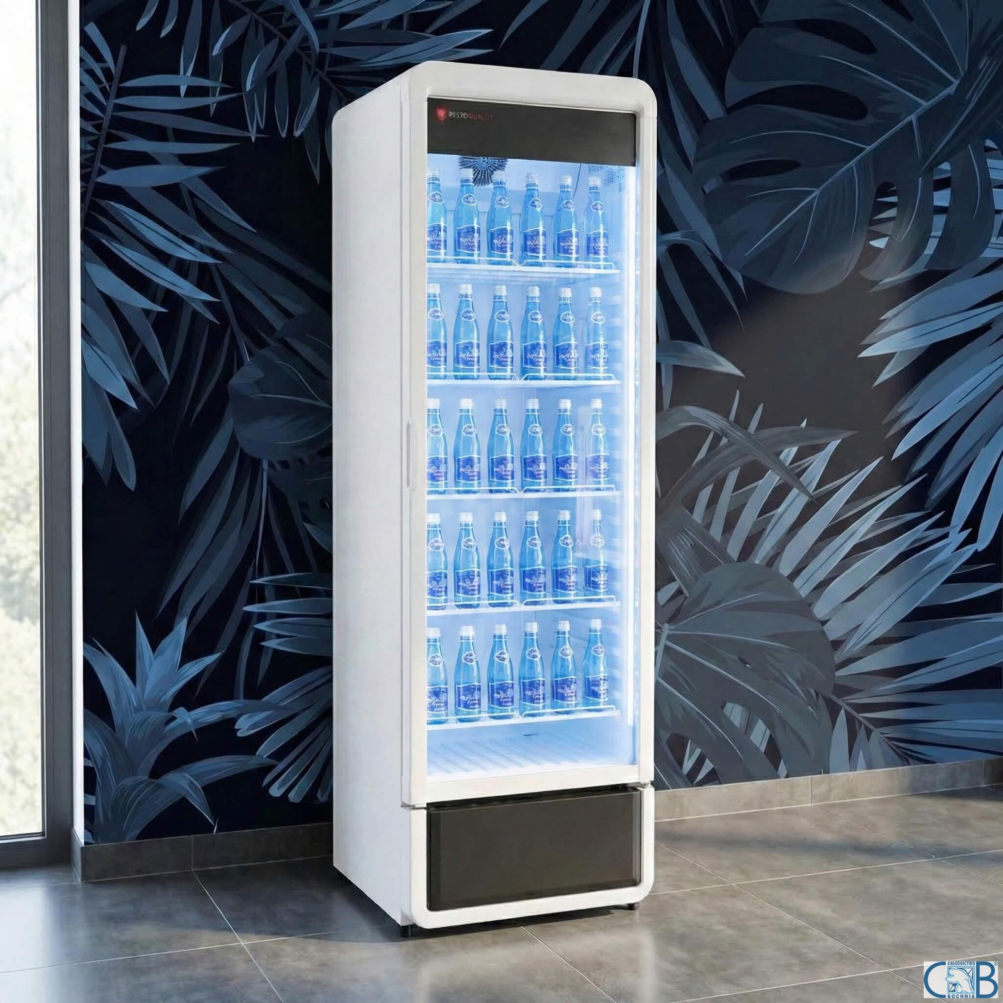 Szafa chłodnicza przeszklona biała RQ380 | 595x600x1870 mm | 377 l